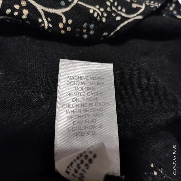 J Jill Size Medium Button Tunic Shift Dress floral pattern long sleeves - Picture 7 of 10